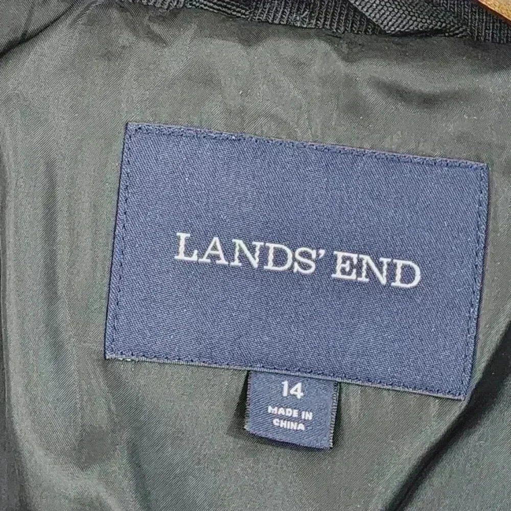 Lands End Womens Wool Blend Zip-Up Jacket Size 14 Gray Mock neck - Picture 4 of 8